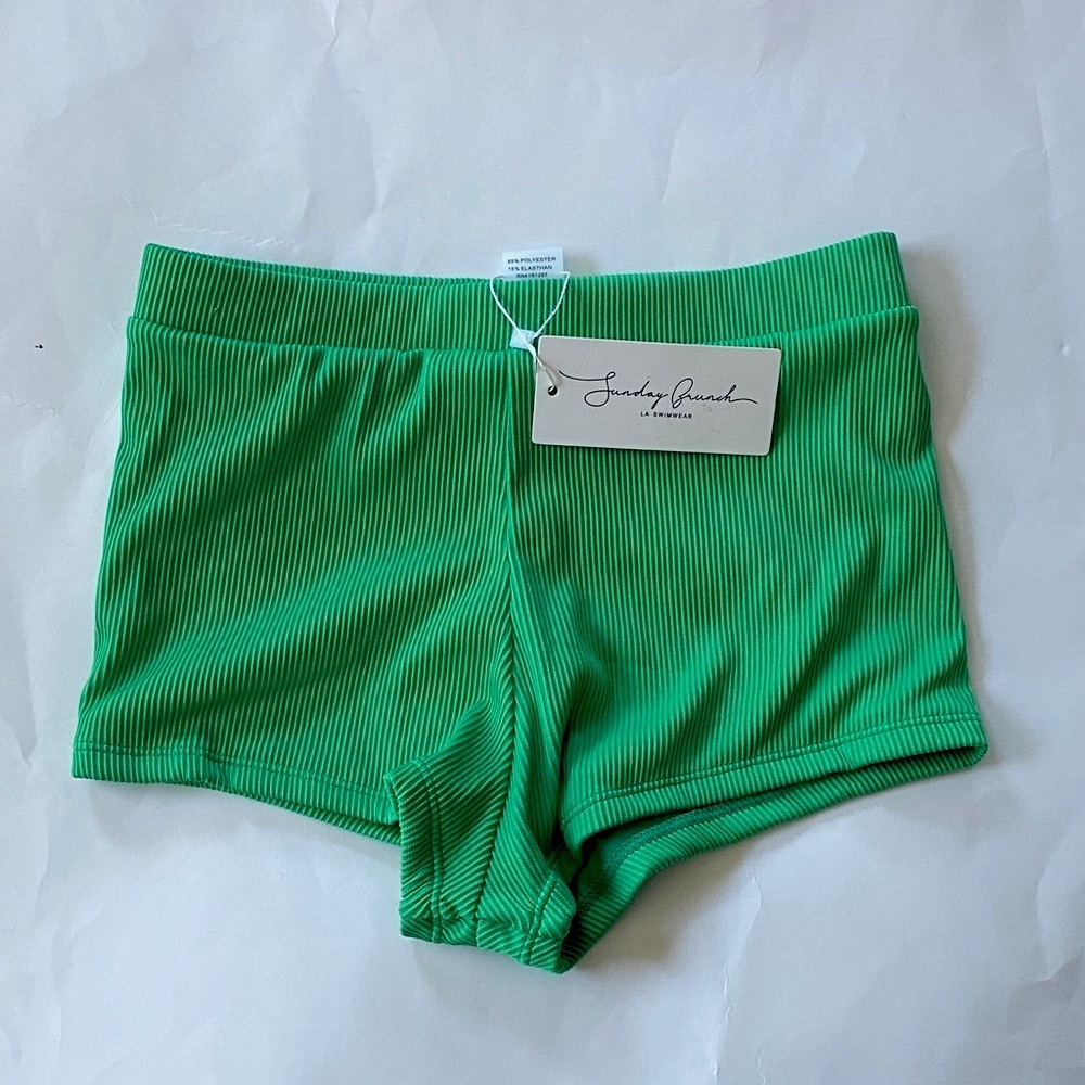 Sunday Vibrant Green Ribbed Swimwear